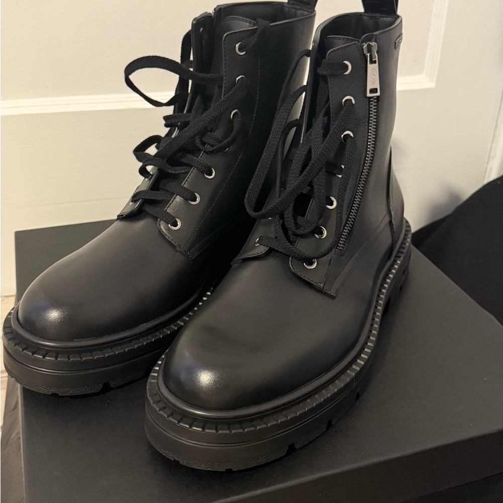 Brand New Versace Black Leather Men's Boots